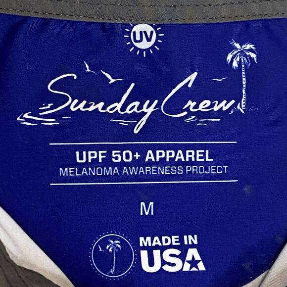 Sunday Crew Golf Polo M Tropical Palm Trees Hawaiian Novelty Loud Vibrant UPF - Picture 6 of 11